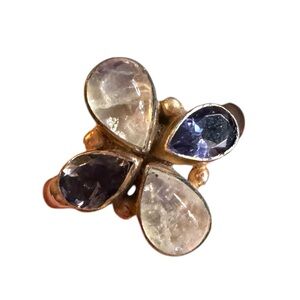 Elegant sterling silver 925 Purple amethyst moonstone Stone Ring Nicky Butler